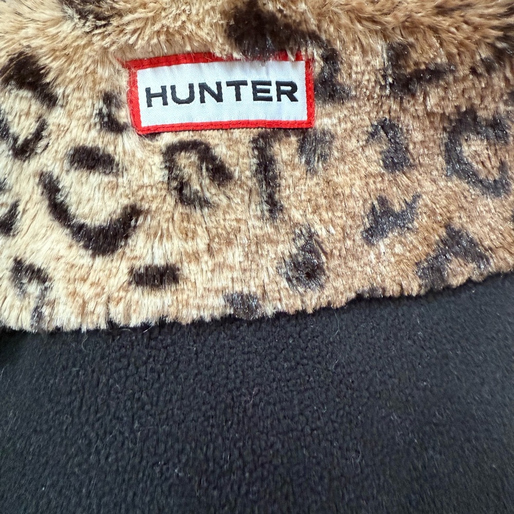 Hunter Black Socks with Leopard Print Cuff - Picture 2 of 4